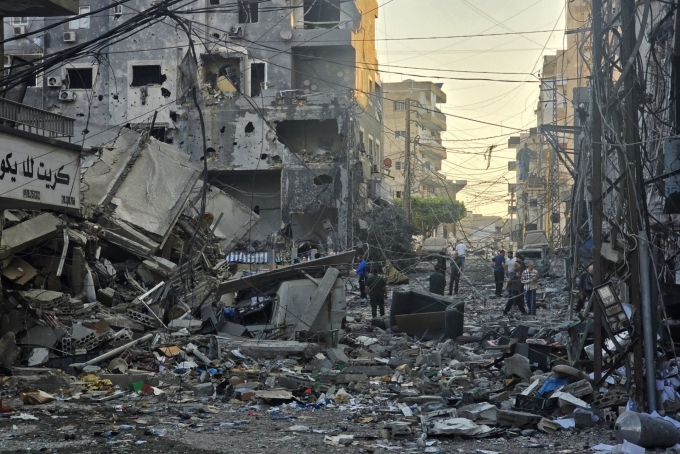The aftermath of an Israeli strike in the southern Lebanese city of Tyre on May 23. KAWNAT HAJU/AFP/GETTY IMAGES