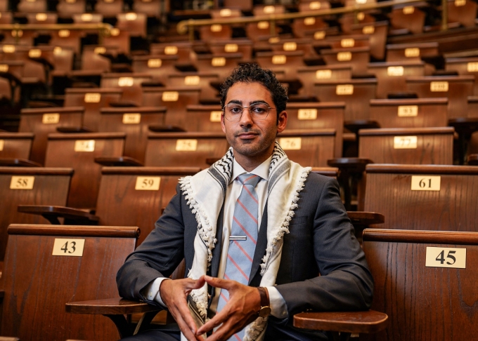 Columbia University student Mohsen Mahdawi poses for a portrait inside Havemeyer Hall on the Columbia University campus in New York, on May 18, 2025. Ryan Murphy/Reuters