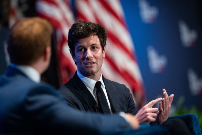 Joshua Kushner, founder of Thrive Capital, speaks during the Hill