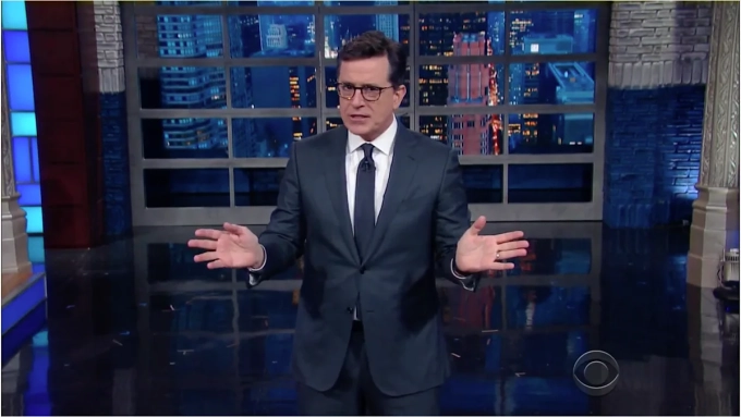 “Is this the War of 1812, because the White House just got burnt!” joked Colbert