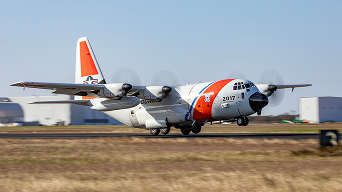 A Coast Guard HC-130 Hercules is among the assets searching for the plane. (U.S. Coast Guard, File)
