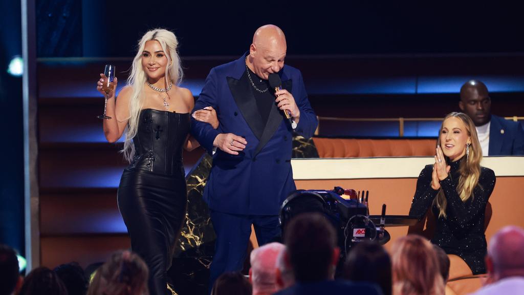 Kim Kardashian was accompanied onstage by Jeff Ross for the Netflix special filmed live on May 5. Picture: Matt Winkelmeyer/Getty Images for Netflix