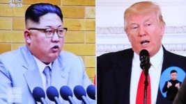 U.S. President Donald Trump, right, and North Korean leader Kim Jong Un. Picture: APSource:AP