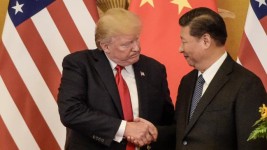 US President Donald Trump says he is working with Chinese President Xi Jinping on trade. Picture: AFPSource:AFP
