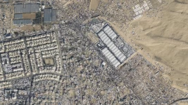 This satellite image shows the southern Gaza town of Rafah on January 14, 2024. © Planet Labs PBC via AP