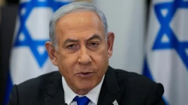 Israeli Prime Minister Benjamin Netanyahu leads a cabinet meeting at the Kirya military base in Tel Aviv on December 24, 2023. © Ohad Zwigenberg, AP
