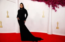 Vanessa Hudgens, wearing Vera Wang, debuts her her baby bump on the red carpet at the 96th Academy Awards in Los Angeles. Sarah Meyssonnier/Reuters