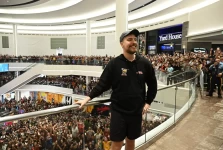 MrBeast — whose real name is Jimmy Donaldson but whose real title is YouTube's biggest star — opening a MrBeast restaurant in a New Jersey mall in 2022. Dave Kotinsky/Getty Images for MrBeast Burger