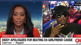 An interview has gone viral after the rapper was asked about the latest P.Diddy controversy. Picture: YouTube.