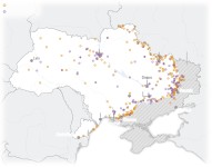 Note: Strikes and Russian forces as of April 30  Sources: ACLED (strikes); Institute for the Study of War and AEI’s Critical Threats Project (Russian forces)