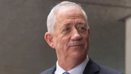 Benny Gantz, a key member of Israel's War Cabinet and the top political rival of Israeli Prime Minister Binyamin Netanyahu, leaves after a meeting at the State Department in Washington, DC on March 5, 2024. Mark Schiefelbei, AP