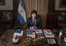 The President in the Casa Rosada on April 25.Irina Werning for TIME