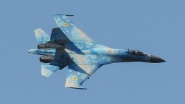 FILE PHOTO: A Ukrainian military jet takes part in a joint exercise with NATO forces in 2021. ©  Mykola Tys / SOPA Images / LightRocket via Getty Images