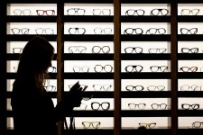 A display of EssilorLuxottica glasses. A next generation of Ray-Ban Meta glasses is planned for the 2025 holiday season. PHOTO: BENOIT TESSIER/REUTERS