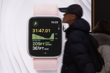 Apple Watch Series 9 signage.Photographer: Jeenah Moon/Bloomberg