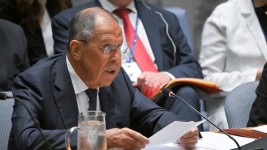 Russian Foreign Minister Sergey Lavrov speaks at the UN Security Council meeting on July 16, 2024. ©  Sputnik / Sergey Guneev