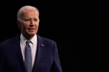 President Joe Biden leaves the podium after speaking during the 115th National Association for the Advancement of Colored People (NAACP) National Convention in in Las Vegas, Nevada, on July 16, 2024. KENT NISHIMURA, AFP Via Getty Images