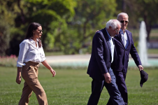 Rep. Alexandria Ocasio Cortez, Sen. Berne Sanders, and President Joe Bien in April. Chip Somodevilla/Getty Images