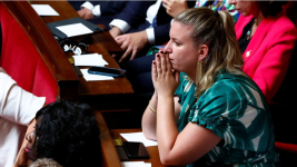 France Unbowed MP Mathilde Panot attends the second round of voting for the new president of the National Assembly in Paris, on July 18, 2024. © Gonzalo Fuentes, Reuters