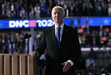 President Joe Biden departs the stage after giving the keynote address on the first day of the Democratic National Convention (DNC) at the United Center in Chicago, Illinois, on August 19, 2024. AFP via Getty Images