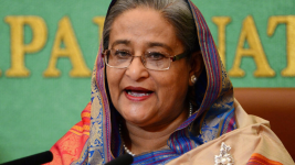 [File photo] Bangladesh Prime Minister Sheikh Hasina speaks at Japan's national press club in Tokyo on May 28, 2014. © Yoshikazu Tsuno, AFP