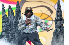 Rema at last month’s Wireless festival in London’s Finsbury Park. Rema was the first African artist to record 1bn streams on Spotify. Photograph: S Joyner/Getty