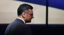 File photo: Ukrainian FM Dmitry Kuleba at the NATO Summit in Washington DC, July 11, 2024. ©  Jakub Porzycki/NurPhoto via Getty Images