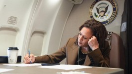 Trump accused Harris of staging a ‘fake’ photo. Picture: X