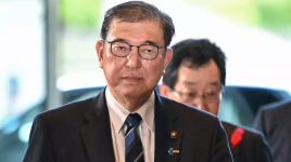 Japan's new head of government, Shigeru Ishiba, arrives at the prime minister's office in Tokyo on October 1, 2024. © Yuichi Yamakazi, AFP