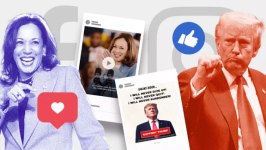 Kamala Harris a dépensé bien plus que Donald Trump en publicité sur Facebook et Instagram pour tenter de séduire les indécis. © Studio Graphique France Médias Monde