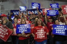 Supporters listen as Donald Trump speaks at a campaign rally in Rocky Mount, N.C., Oct. 30. PHOTO: JULIA DEMAREE NIKHINSON/ASSOCIATED PRESS