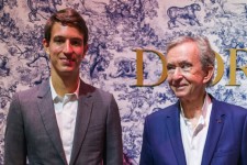 Alexandre Arnault with his father, LVMH Chairman Bernard Arnault. Photo: Nathan Laine/Bloomberg News