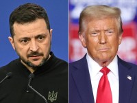 Volodymyr Zelensky says Mr Trump has promised to end the war quickly. Picture: Attila Kisbenedek/Charly Triballeau/AFP