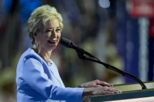 Linda McMahon speaks during the Republican National Convention in July. (Matt Rourke / Associated Press)