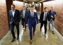 Defense-secretary nominee Pete Hegseth was on Capitol Hill on Thursday. Photo: nathan howard/Reuters