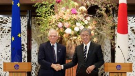 EU foreign policy chief Josep Borrell and Japanese Foreign Minister Iwaya Takeshi in Tokyo on November 1, 2024 © Twitter / Josep Borrell Fontelles