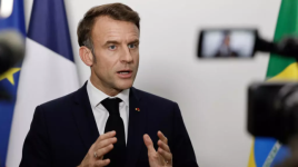 Emmanuel Macron lors d'une conférence de presse en marge de la réunion des dirigeants du G20 à Rio de Janeiro, au Brésil, le 19 novembre 2024. © Ludovic Marin, AFP