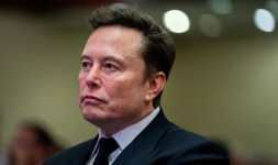 Elon Musk listens as Donald Trump addresses House Republicans in Washington DC, on 13 November 2024. Photograph: Allison Robbert/Reuters