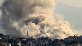 Au moins une personne a été tuée dans une frappe sur le village de Marjeyoun, près de la frontière avec Israël.  Photo : Getty Images