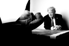 Photographer Platon (left) and President-elect Donald Trump at Mar-a-lago on Nov. 25Mike Foley