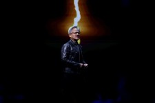 Jensen Huang, CEO of Nvidia, at a trade show in Taiwan last year. PHOTO: RITCHIE B TONGO/EPA/SHUTTERSTOCK