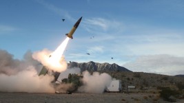 An early version of an Army Tactical Missile System is tested December 14, 2021, at White Sands Missile Range in New Mexico. John Hamilton/US Army/File