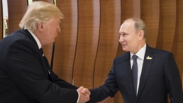 U.S. President-elect Donald Trump and Russian President Vladimir Putin. ©  Steffen Kugler /BPA via Getty Images