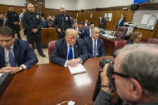 Former President Donald Trump appears in court for his hush money trial at Manhattan Criminal Court on May 30, 2024, in New York City. | Pool photo by Steven Hirsch