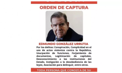 Recherche. Ordre de capture. Recompense 100 000 USD, peut-on lire sur l'affiche publiée sur les réseaux sociaux par la police pour inciter à donner des informations sur l'opposant vénézuélien, Edmundo Gonzalez Urrutia. © CICPC, AFP