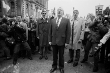 Jean-Marie Le Pen celebrating Joan of Arc at a 1984 event in Paris. Photograph: Patrick Aventurier/Gamma-Rapho/Getty Images