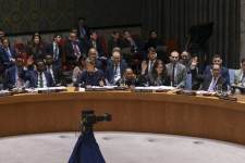 Members vote at the United Nations Security Council on Monday. PHOTO: SARAH YENESEL/EPA/SHUTTERSTOCK