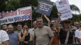 White South Africans demonstrate in support of U.S. President Donald Trump in front of the U.S. embassy in Pretoria, South Africa, Saturday, Feb. 15, 2025. Jerome Delay/AP Pretoria, South AfricaAP —