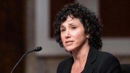 In this 2021 photo, Deborah Boardman appears before a Senate Committee on the Judiciary hearing regarding her nomination to be a United States District Judge for the District of Maryland.  Rod Lamkey/MediaPunch/Alamy