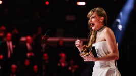 Taylor Swift at the 2024 Grammy Awards in Los Angeles.  John Shearer/Getty Images for The Recording Academy/File